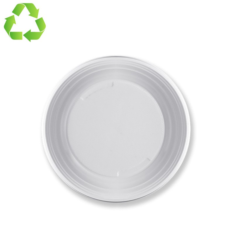 Immagine Piatti fondi biodegradabili bianchi monouso - diametro 21 cm
