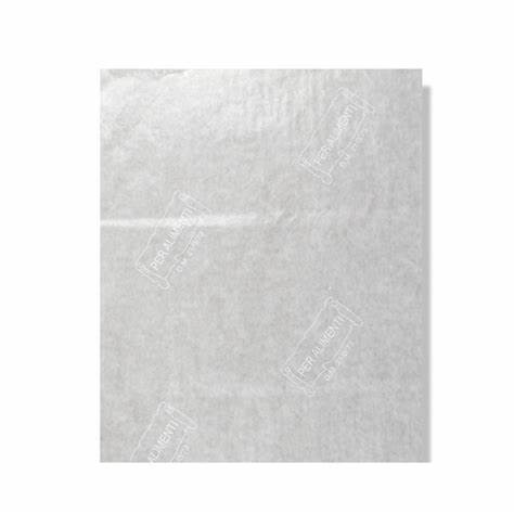 Immagine Carta pergamyn argente' per uso alimentare 25x37 cm. confezione da 10kg